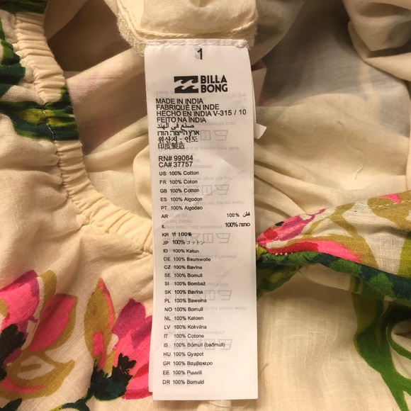 Billabong Hawaiian Print Dress Sz Small Midi Dress - Picture 6 of 8